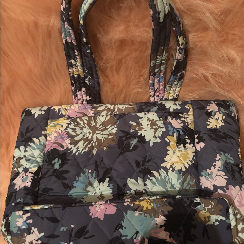 Vera Bradley Quilted Bag in Black and Pastel Hues